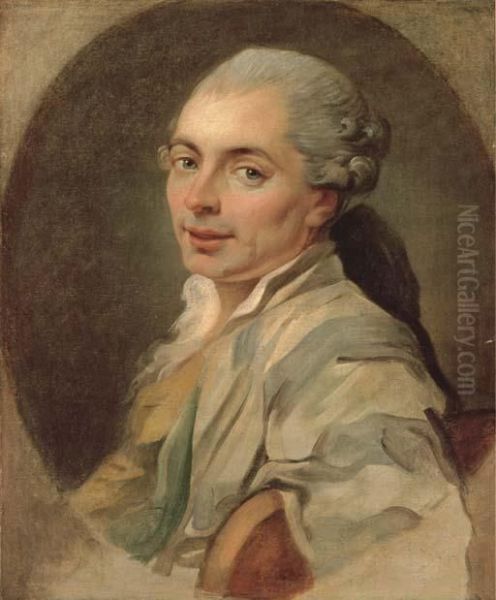 Portrait Of A Gentleman, Said To Be The Chevalier De Billaut, Seated, Half-length Oil Painting by Francois-Andre Vincent