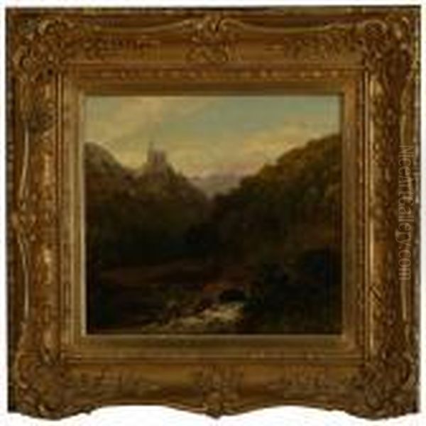 Hilly Landscape Oil Painting by George Vincent