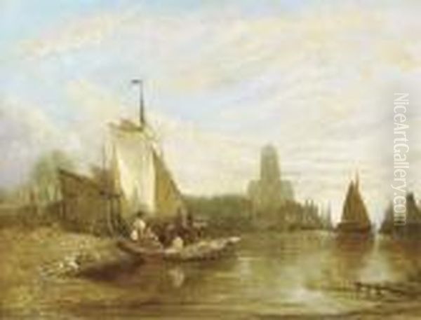 Shipping In The Harbour Of Dordrecht Oil Painting by George Vincent