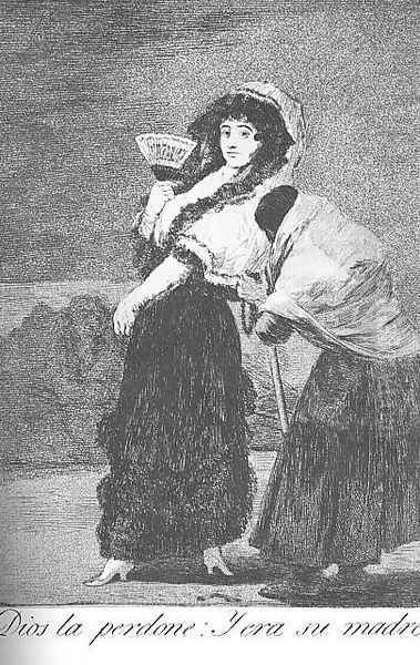 Caprichos - Plate 16: For Heaven's Sake - and it was her Mother Oil Painting by Francisco De Goya y Lucientes