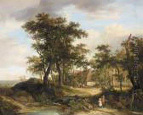 Old English Homestead Oil Painting by George Vincent