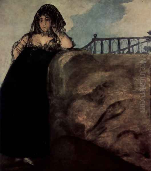 Manola (La Leocadia) Oil Painting by Francisco De Goya y Lucientes