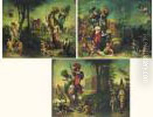 Scenes Mythologiques Oil Painting by Frans Vinck