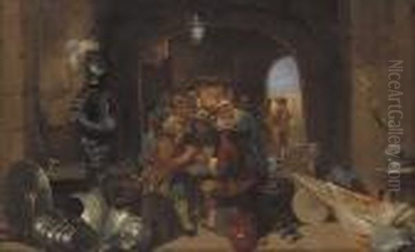 Inteno Di Osteria Oil Painting by Francesco Vinea