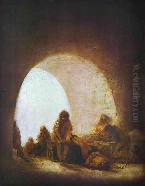 Prison Scene 2 Oil Painting by Francisco De Goya y Lucientes