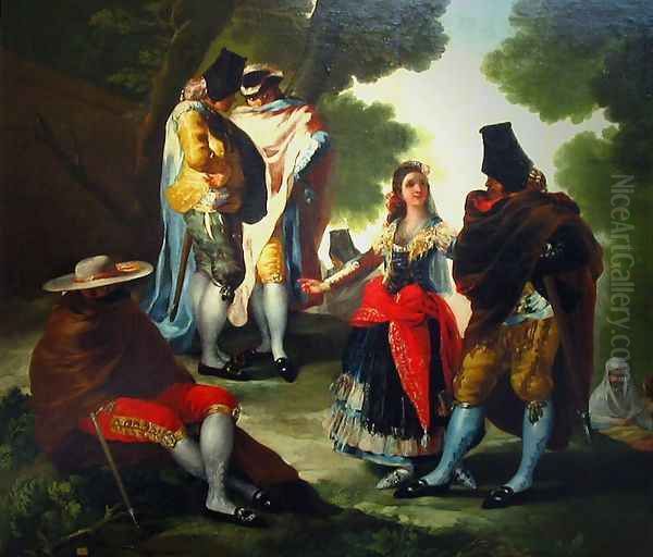 Paseo en Andalucia Oil Painting by Francisco De Goya y Lucientes