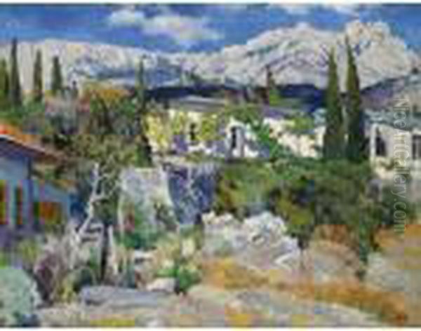 View Of Ai-petri, Crimea Oil Painting by Sergey Arsenievich Vinogradov