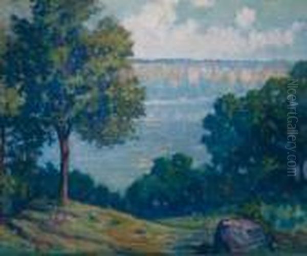 L'ete Au Bord De La Volga Oil Painting by Sergey Arsenievich Vinogradov