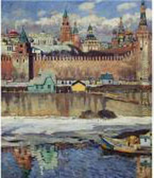 Moscow, Kremlin Oil Painting by Sergey Arsenievich Vinogradov