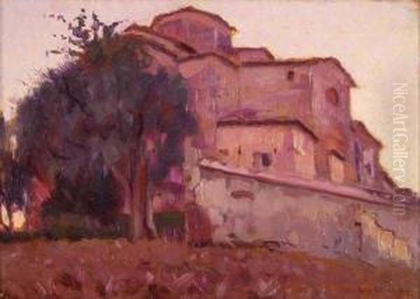 Villa Di Campagna Oil Painting by Giulio Cesare Vinzio