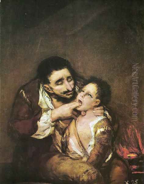 El garrotillo Oil Painting by Francisco De Goya y Lucientes