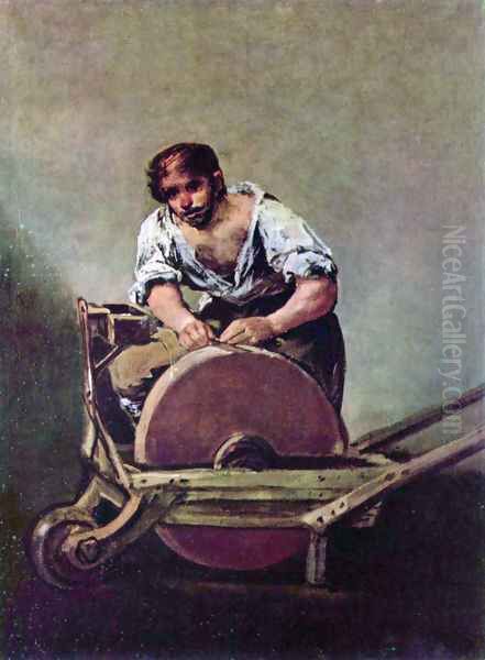 Knife Grinder Oil Painting by Francisco De Goya y Lucientes