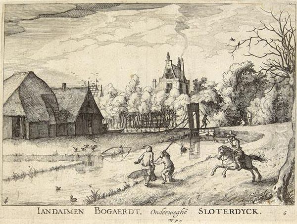 Landaimen Gogaerdt, Onderweghe 
Sloterdyck (ansicht Des Gutes Von Jan Daimen Bei Sloterdyck) Oil Painting by Claes Jansz Ii Visscher