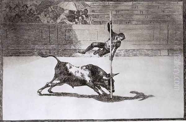 The Speed and Daring of Juanito Apiñani in the Ring of Madrid Oil Painting by Francisco De Goya y Lucientes