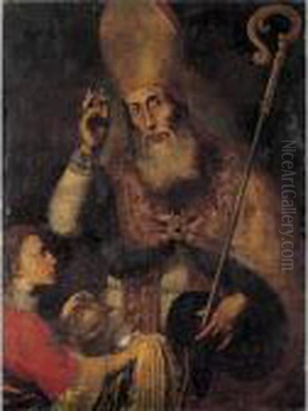 San Nicola Da Bari Oil Painting by Filippo Vitale