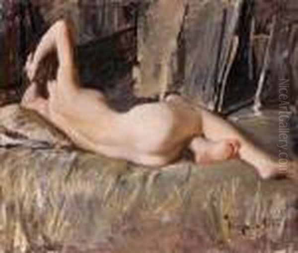 Nudo Di Schiena Oil Painting by Eugenio Viti