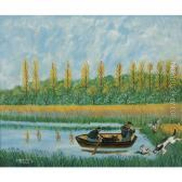 Chasse Aux Canards Oil Painting by Louis Vivin