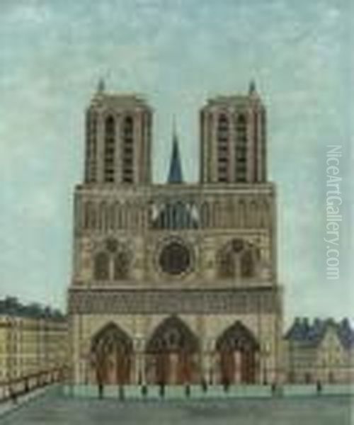 Cathedrale De Notre Dame Oil Painting by Louis Vivin