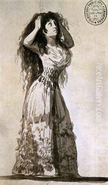 The Duchess of Alba Arranging Her Hair Oil Painting by Francisco De Goya y Lucientes