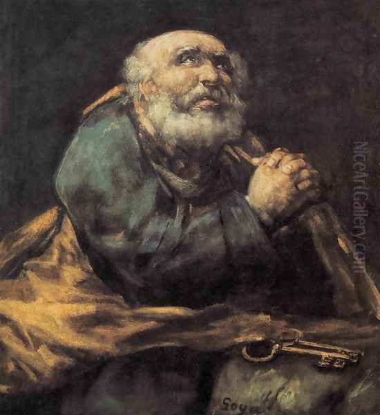 St Peter Repentant Oil Painting by Francisco De Goya y Lucientes