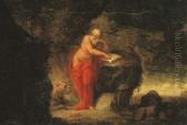 Saint Jerome Dans Le Desert Oil Painting by Nicolas Vleughels