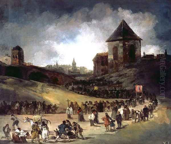 Procession in Valencia Oil Painting by Francisco De Goya y Lucientes