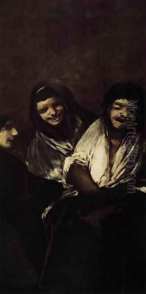 Two Women and a Man Oil Painting by Francisco De Goya y Lucientes