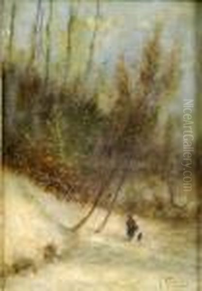 Chemin Dans La Neige Oil Painting by Guillaume Vogels