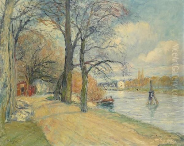 Bord De Seine Oil Painting by Paul Vogler