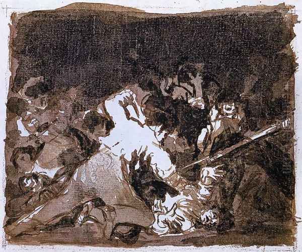 War scene Oil Painting by Francisco De Goya y Lucientes