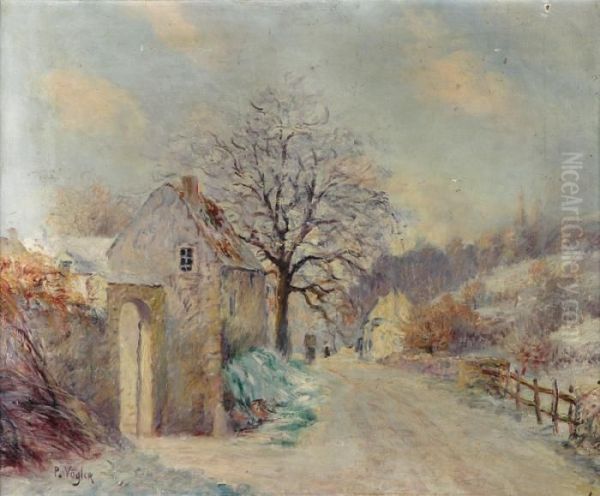 Le Chemin Enneige. Oil Painting by Paul Vogler