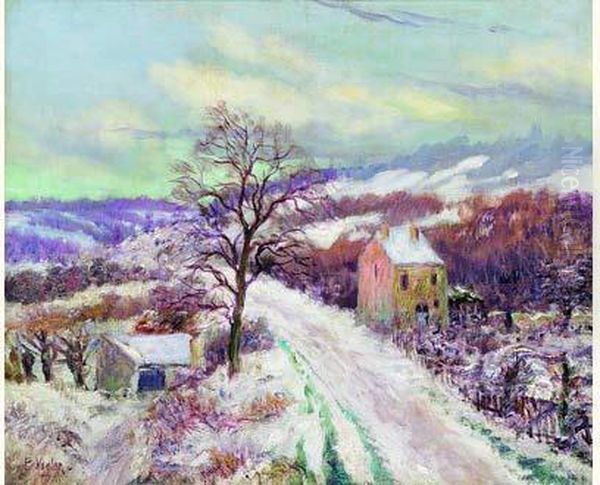 La Route En Hiver Oil Painting by Paul Vogler