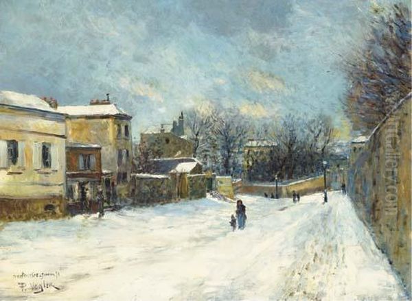 Signe, Date Et Situe 'p. Vogler Montmartre. Janvier 91' (en Bas Agauche) Oil Painting by Paul Vogler