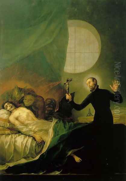 St Francis Borja at the Deathbed of an Impenitent Oil Painting by Francisco De Goya y Lucientes