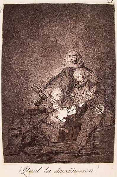 How They Pluck Her! Oil Painting by Francisco De Goya y Lucientes