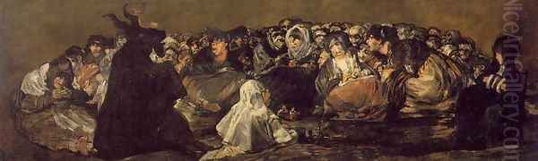 Witches Sabbath (The Great He-Goat) Oil Painting by Francisco De Goya y Lucientes