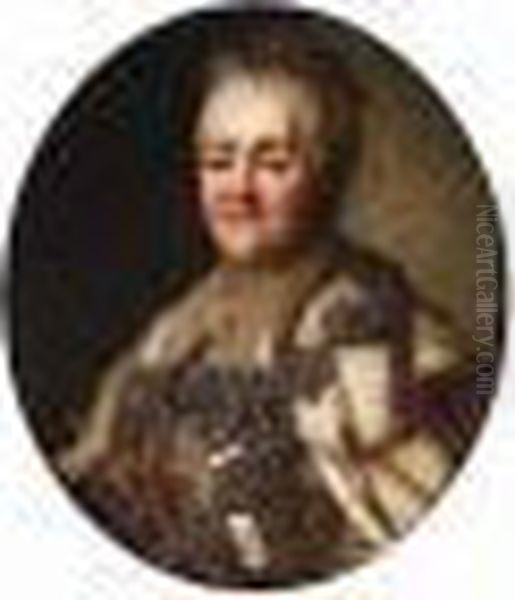 Portrait Of Empress Catherine Ii Oil Painting by Jean Louis Voille