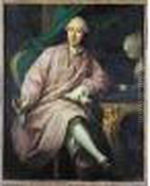 Portrait D'homme Assis Dans Un Interieur Oil Painting by Guillaume Voiriot