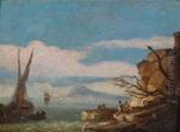 Blickuber Das Meer Auf Neapel Oil Painting by Pierre-Jacques Volaire