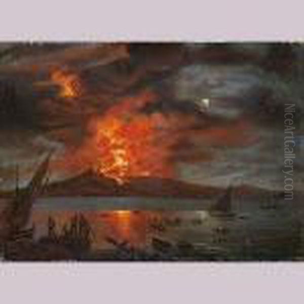 Vesubio En Erupcion Oil Painting by Pierre-Jacques Volaire