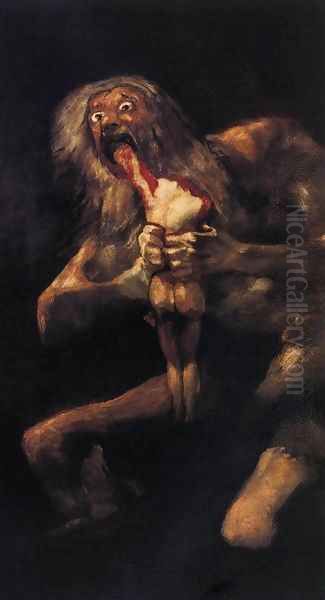 Saturn Devouring One of his Children Oil Painting by Francisco De Goya y Lucientes