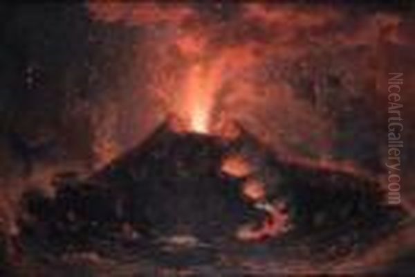 The Eruption Of Mount Vesuvius Oil Painting by Pierre-Jacques Volaire