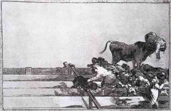 Unfortunate Events in the Front Seats of the Ring of Madrid Oil Painting by Francisco De Goya y Lucientes