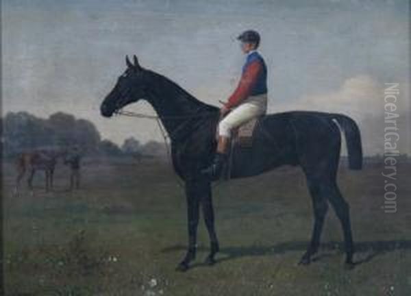 Jockey Auf Seinem Pferd In Weiter Landschaft Oil Painting by Emil Volkers