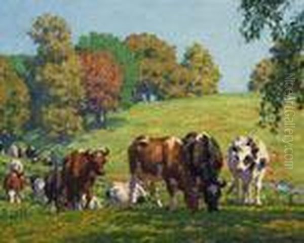 ''autumn Pasture'' Oil Painting by Edward Charles Volkert