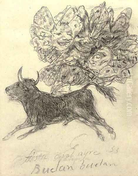 El toro mariposa (The Butterfly Bull) Oil Painting by Francisco De Goya y Lucientes