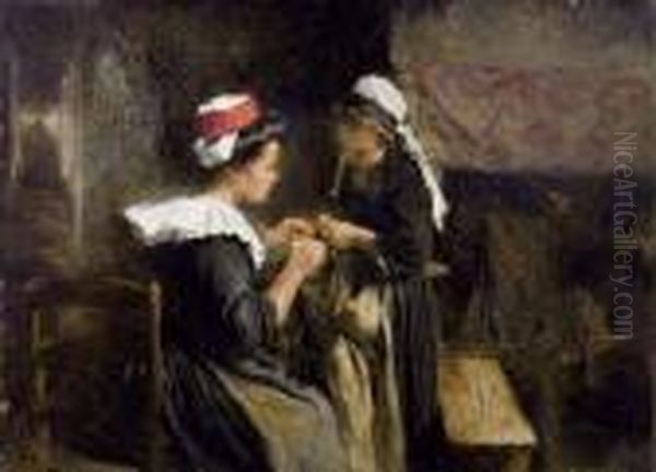 Les Couseuses Oil Painting by Alexis Vollon