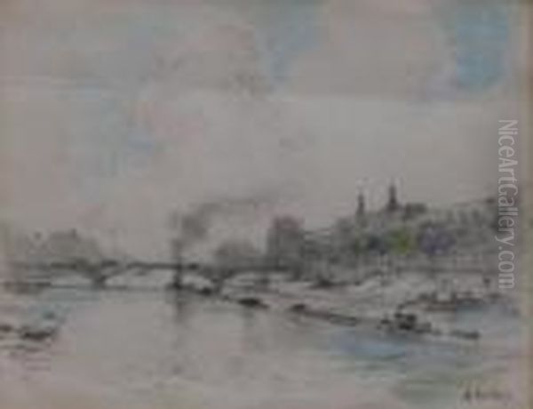 La Seine A Paris by Alexis Vollon