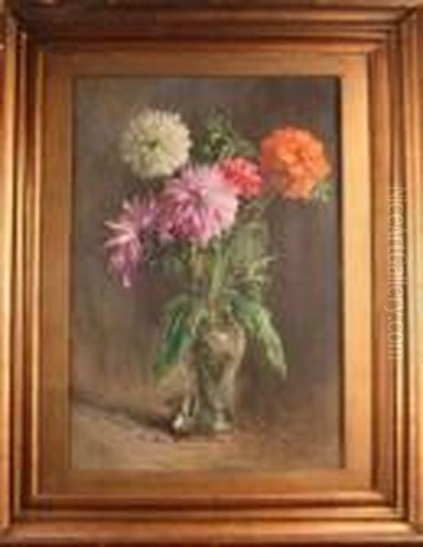 Bouquet De Dalhias Oil Painting by Alexis Vollon