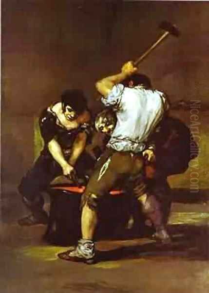 La Fragna (The Smithy) 1812-1816 Oil Painting by Francisco De Goya y Lucientes